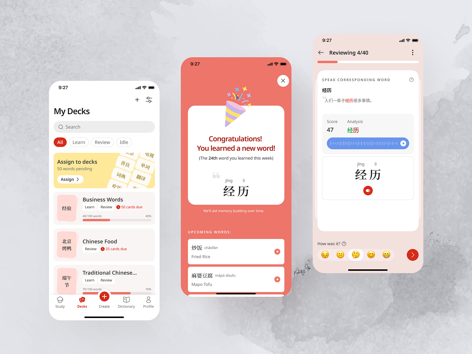 Language learning app by Michelle Zhu on Dribbble