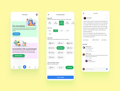 Mental Health Online Service graphic design hello dribbble mobile application ui ux design