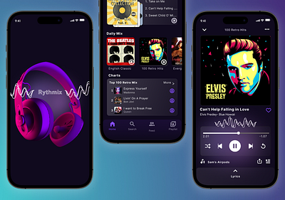 Rythmix- Music Player abstract app dailyui design graphic design illustration logo music musicplayer