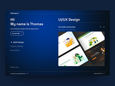 Personal Website UI Concept application branding concept design figma illustration landing page logo personal portfolio ui uiux design ux
