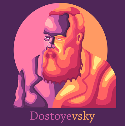 Dostoyevsky art artist design graphic design illustration minimalism portrait typography vector vectorart