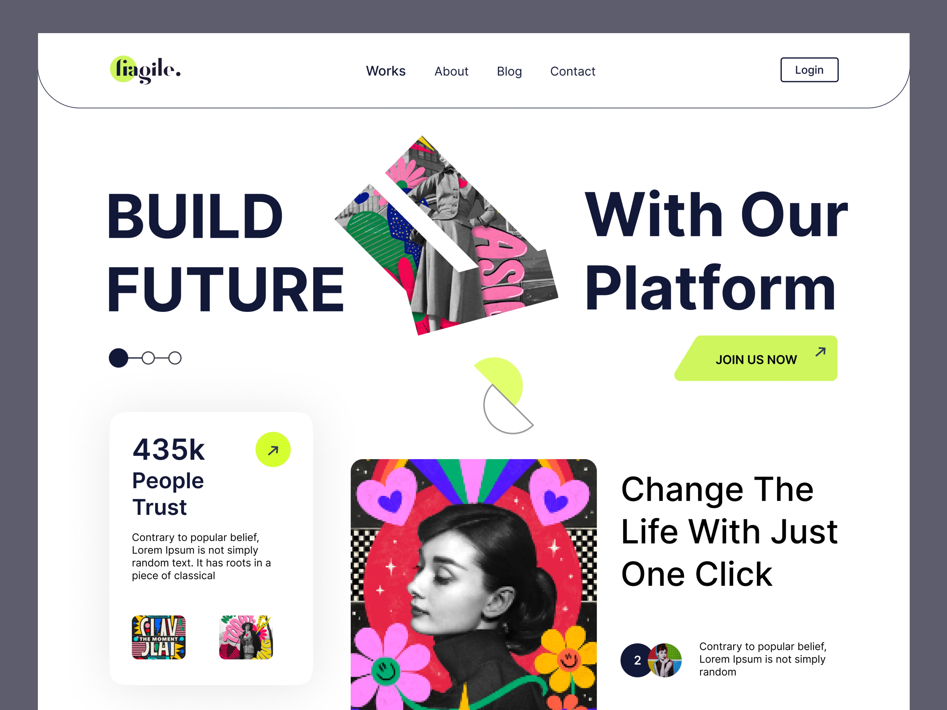 Example of Website Design, Landing Page Design