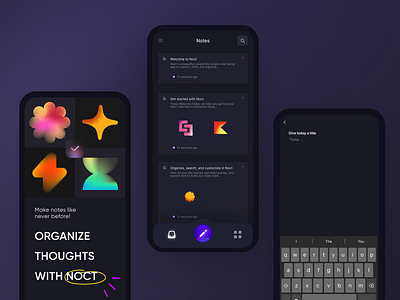 NOCT : The Notes App app design branding design illustraion