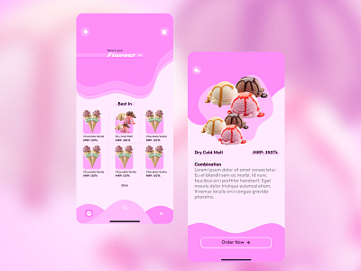 Ice Cream Ordering Application branding concept ui dailyui design graphic design illustration landing page logo u ui ux