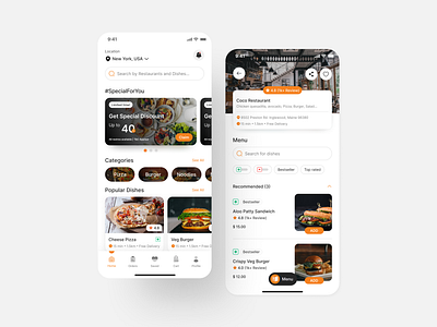 Food Ordering App | Food Delivery App | IOS | Android App adobe xd delivery app design figma figma developer figma ui ux developer food food delivery app food ordering app hire me landing page landingpage mobile app developer restaurant ui ux web web app web app developer web developer