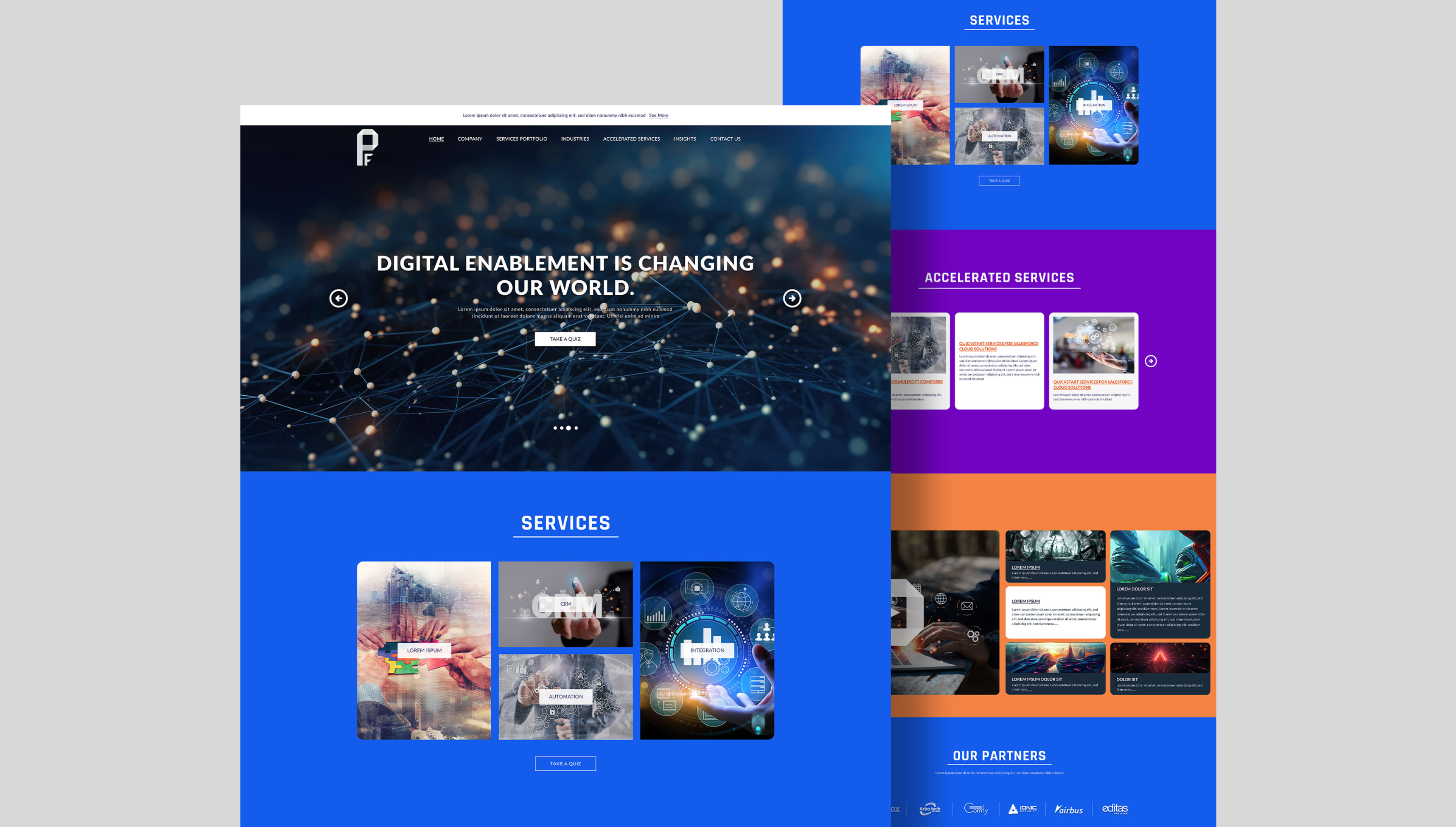 Powerfluence Web Ui Design graphic design header it company landing page services ui ui design uiux web ui website