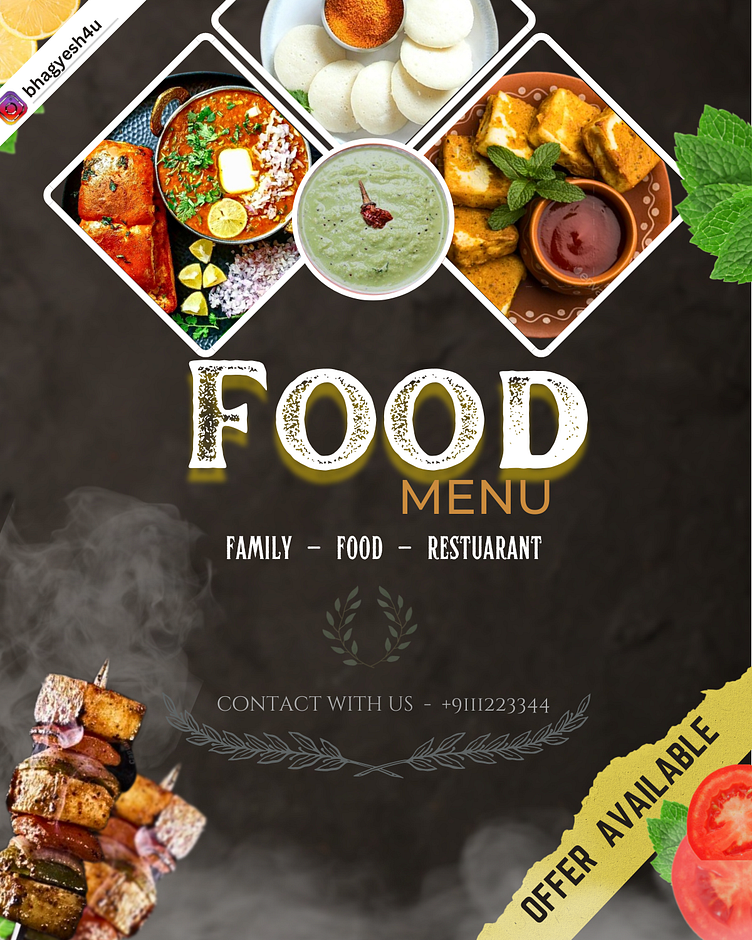 Food brochure by Bhagyesh Bairagi on Dribbble