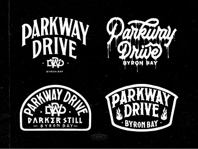 Parkway Drive Darker Still Design Set Bundle apparel badge band band merch branding byron bay clothing darker still handdrawn hardcore logo merchandise metal metal logo parkway drive patch pwd tshirt design typography vintagedesign