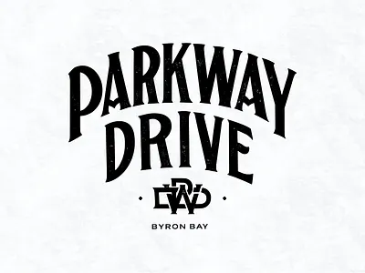 Parkway Drive Lettering Design Monogram american australian band band merch byron bay customlettering design pack handdrawn hardcore lettering logo logotype merchandise metal monogram parkway drive pwd typography vintage design vintagedesign