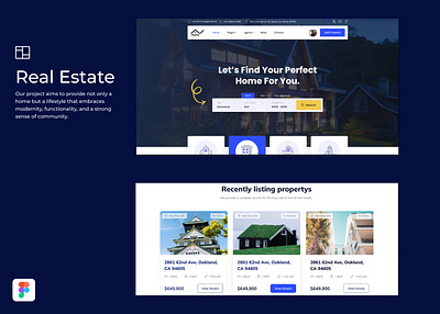 Real Home - Real Estate Web Page/Landing Page adobe xd branding design figma graphic design illustration landing page real estate ui ux