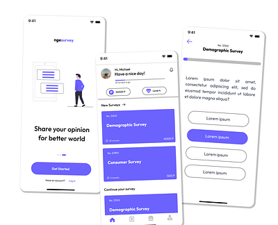 Ngesurvey - Mobile Survey App Concept design mobile app survey app ui