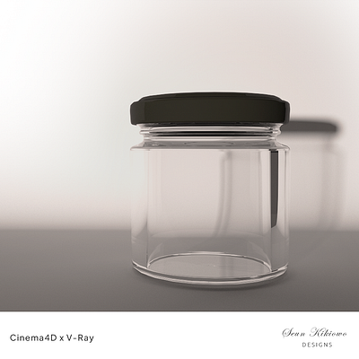 Clear glass container model 3d bottle model cinema 4d cream jar