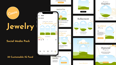 Jewelry - Social Media Post black branding canva design gold graphic design instagram instagram feed instagram post instagram template jewelry luxury social media social media post template