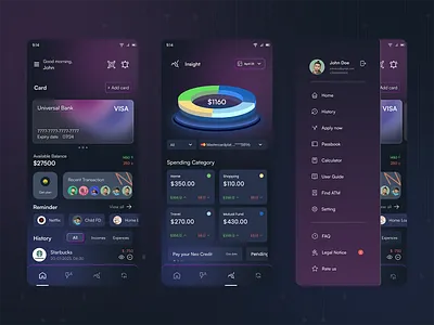 Next-Generation Digital Banking app application design bank card credit design digital digital banking app finance glassmorphism gradient illustration money payment ui ux vector