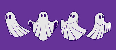 Ghost vector hand drawn cartoon character design ghost graphic design halloween illustration logo vector