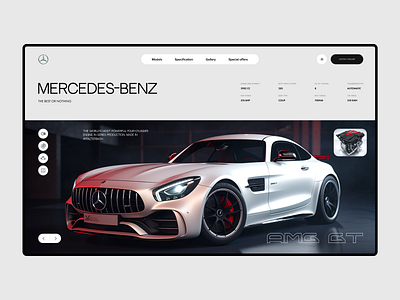 Mercedes-benz amg gt coup amg car coup design graphic design gt landig page landing mercedes minimalism ui