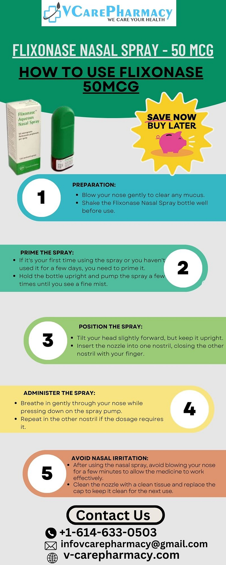 How to use Flixonase 50mcgFlixonase Nasal spray by V CarePharmacy on