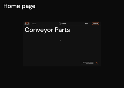 SPS Industries – conveyor part's | Home Page 2023 3d animation belt conveyor dark industrial innovation landing page minimal promo trend ui webdesign website