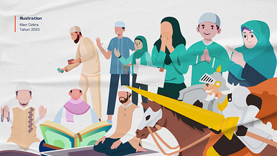 Dzikra Apps Illustration Design by Pixside creative studio digital agency digital art graphic design illustration islamic design muslim