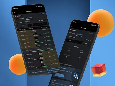 Sensibull option chain widget inside Zerodha's Kite analyse data design figma modal option chain options stock market stocks trading ui visualization widget