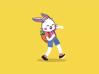 Happiness animation best animations bunny bunny character design character designs discovery motion graphics rabbit rabbit animation rabbit character design school school animation