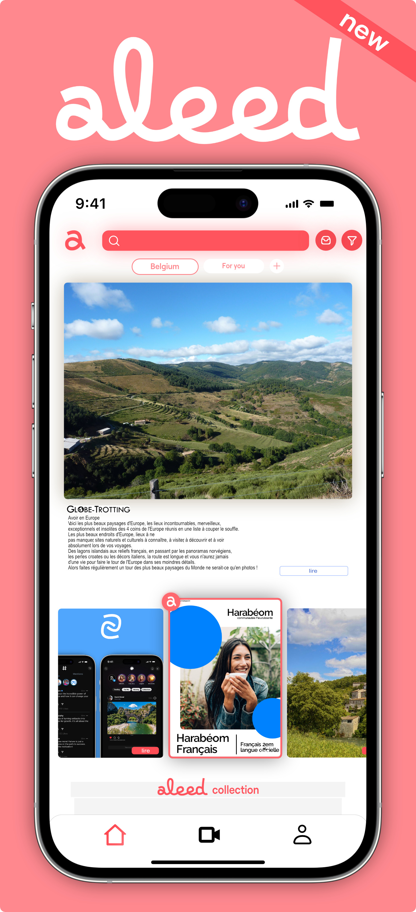 Aleed.News affinity aleed arpen branding design graphic design illustration ios logo media réseaux social tongo ui ui design
