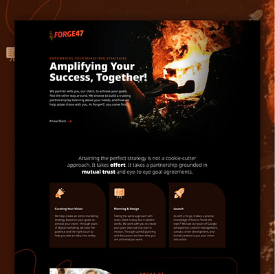 Lead Generation Landing Page/ FORGE47 branding design dribbble shot illustration landing page design landingpage lead generation market stratergy landing page marketing ux