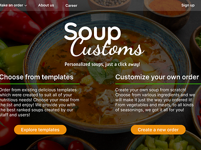 Soup Customs - website concept graphic design ui ux