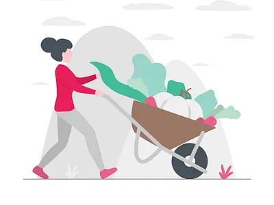 Harvesting your own food food harvesting illustration