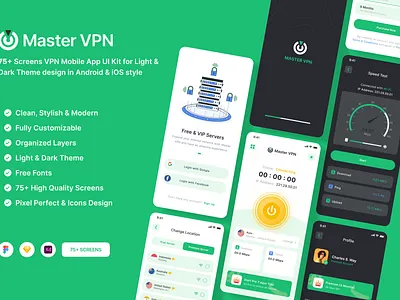 Master VPN Mobile App for Light & Dark Theme 75 screens android app assets clean modern design dark theme design graphic design ios app light dark light theme logo mastervpn mobile app design ui ui design vpn vpn app vpn app ui design vpn mobile vpn mobile app