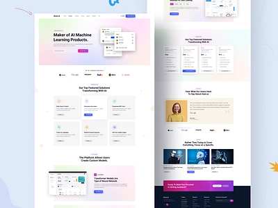 AI Copywriting Landing Page abstract ai clean copywriting creative darkmode design flat gradient graphic design header home landing page minimal saas typography ui ux website