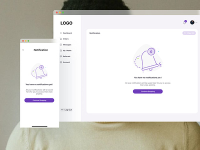 Empty notification screen design graphic design ui ux