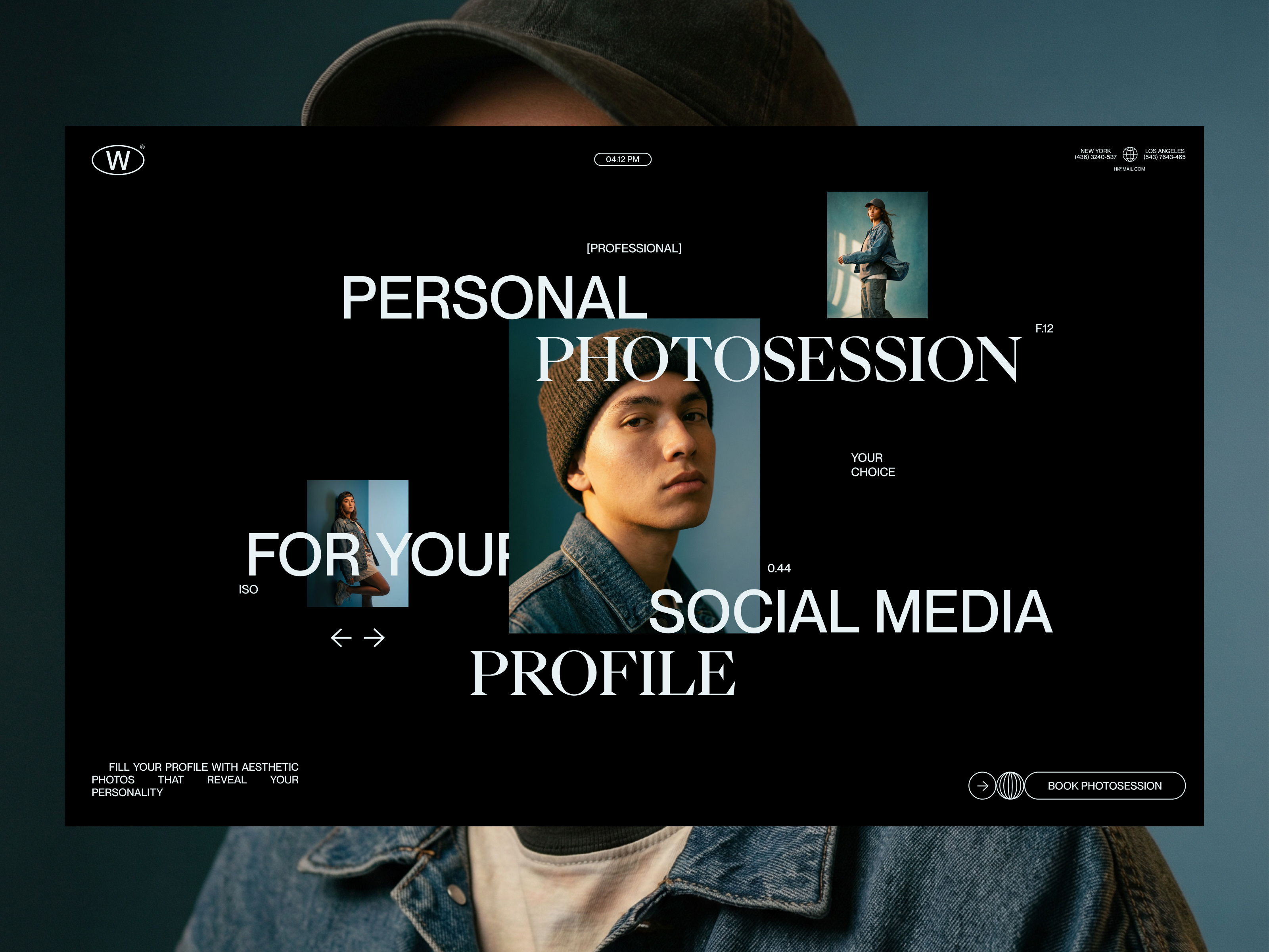 Landing page concept for Professional photosession aestetic clear gallery minimalism photo photosession portfolio