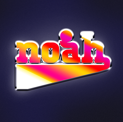 Noah Chrome branding chrome club colors illusion illustration letters logotipo logotype music party relax retro script steel time typography vector wave