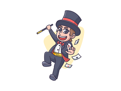 A Little Magician's Big Dreams cartoon character colorful cute icon illustration magic magician mascot