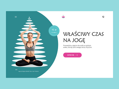 Home page of yoga website design design ui ux