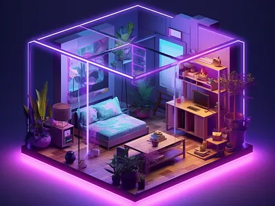 【申焯栢ai設計作品】申焯柏 Isometric Room v5 ai ai art branding design graphic design illustration midjourney ui 申焯栢