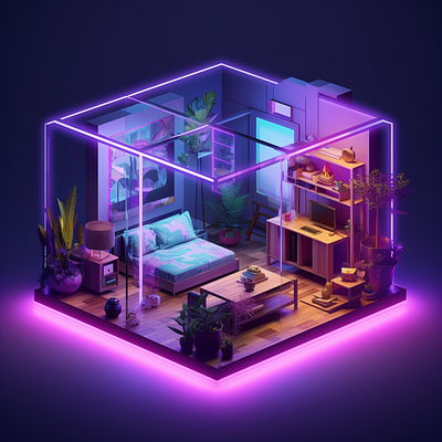 【申焯栢ai設計作品】申焯柏 Isometric Room v5 ai ai art branding design graphic design illustration midjourney ui 申焯栢