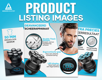 Listing Images || Bald Shaver a content adobe illustrator adobe photoshop amazon amazon a amazon listing amazon listing images bol listing ebc enhanced brand content infographic listing design listing images