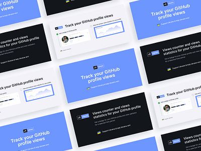 Banners for GitHub profile views counter banner branding github profile views counter graphic design logo ui design