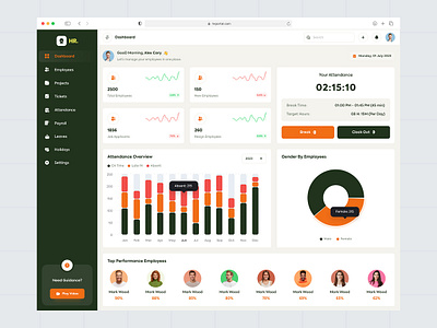 HR Dashboard 3d branding dashboard design graphic design illustration logo motion graphics ui