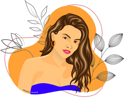 Captivating Portrait: An Artistic Rendering of a Young Woman design graphic design illustration vector