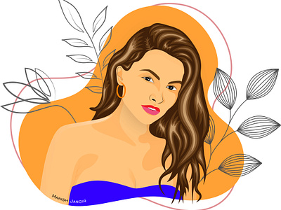 Captivating Portrait: An Artistic Rendering of a Young Woman design graphic design illustration vector