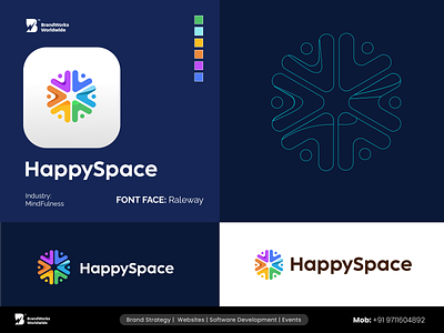 HappySpace | Mindfullness App app branding design graphic design illustration logo typography ux vector
