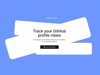 Design for the section of the Main page with a call to Log in github profile views counter