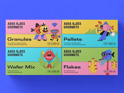 Case Study: Fish Food Packaging Design brand graphics brand identity branding cartoonish character art design design studio digital art digital illustration fish fish food graphic design identity design illustration illustrator marketing packaging packaging design pet food visual identity