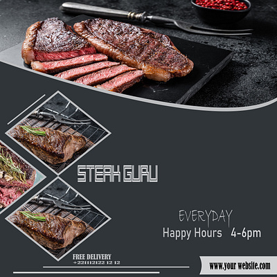 Steak Menu Card branding company design eat graphic design illustration logo restaurants restaurants menu card steak menu card vector