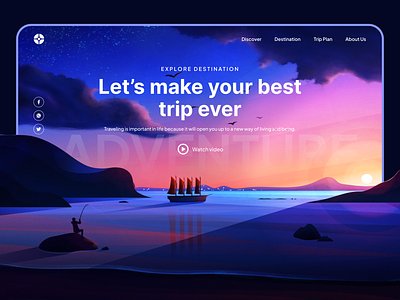 WanderHub: Discover the World, One Click at a Time adventure booking fluttertop herosection landing page tourism travel travel agency travel blog travel guide travel landing page travel web traveling travelling trip ui uiux vacation web webdesign