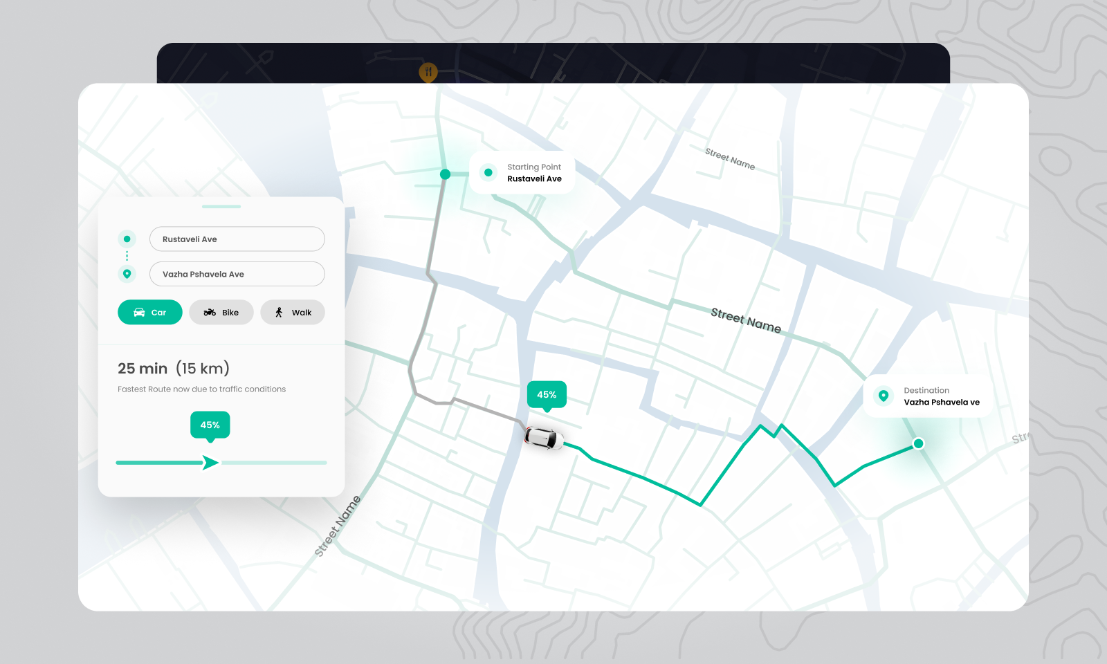 Map User Interface by Rati Mgaloblishvili on Dribbble