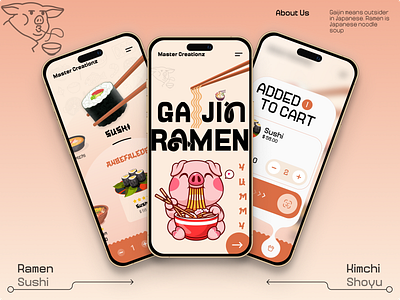 Gaijin Ramen's Imaginary edition : UIUX/Motion Graphics after effect after effects animation app animation app design branding clean design daily ui ecommerce app food app modern look motion graphics ordering app redesign app trend 2023 typography ui user experience design user interface design website design